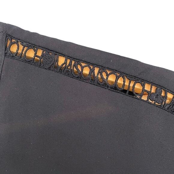 Scotch and Soda Maison Scotch Black Blouse Eyelet Trim Size 2 - Picture 6 of 6